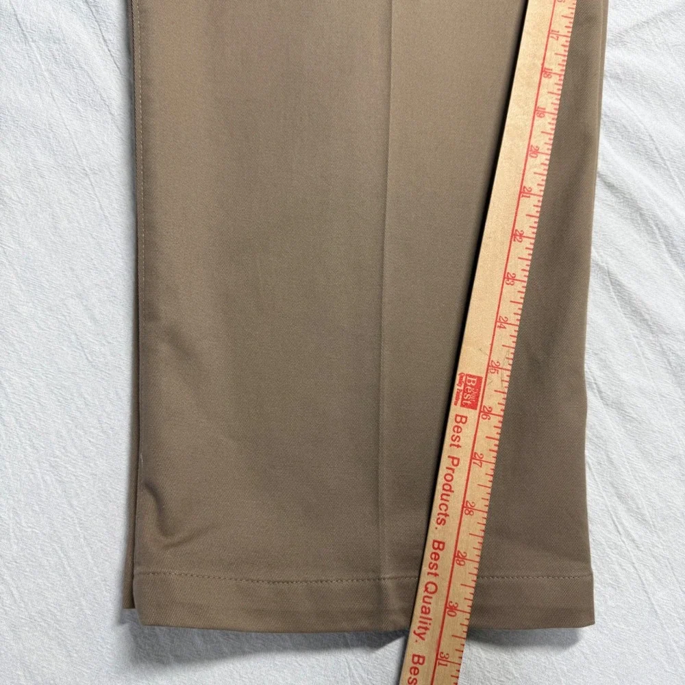 Oak Hall Men's Dress Pants 46x30 Pleated Front Classic Fit Khaki Cotton Stretch
